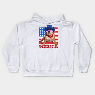 English Bulldog 4th Of July Kids Hoodie